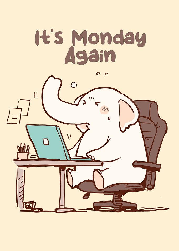 Monday Elephant Cartoon