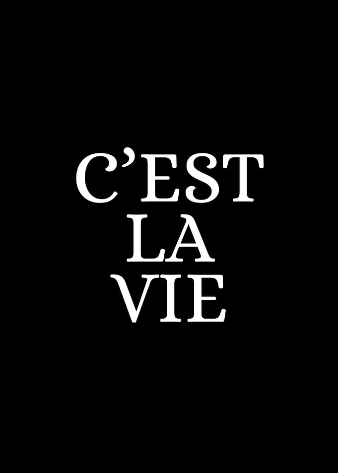 C'est la vie text art