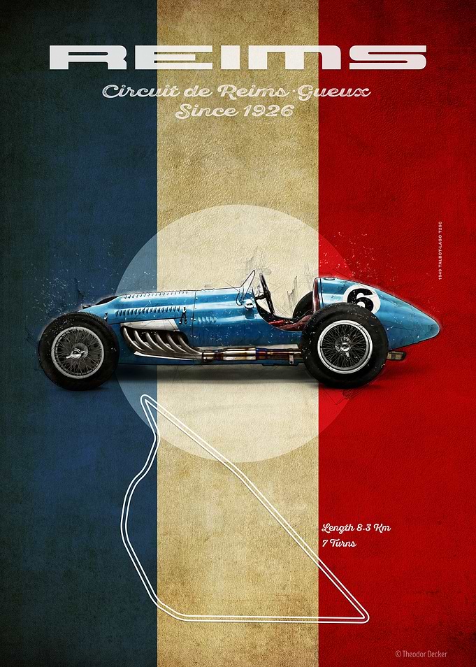 Reims Talbot Lago T26C Poster