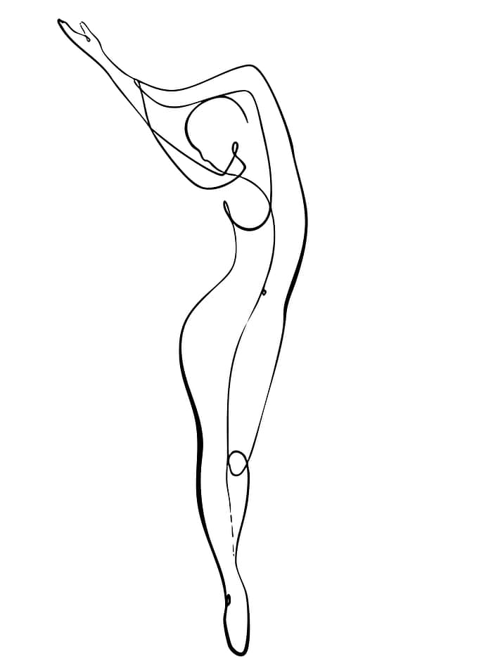 Minimalist Line Art: Dancing Figure