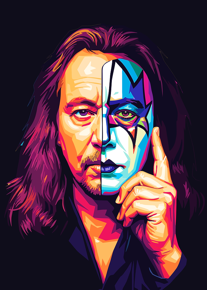 Paul Stanley Half Mask Pop Art