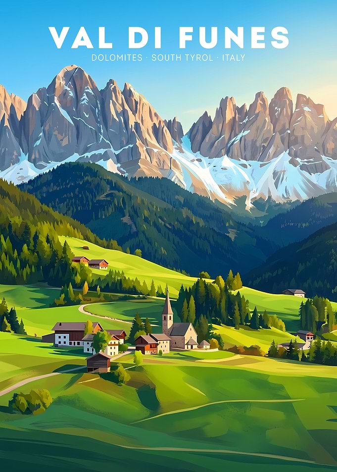 Val Di Funes Dolomites Italy Landscape