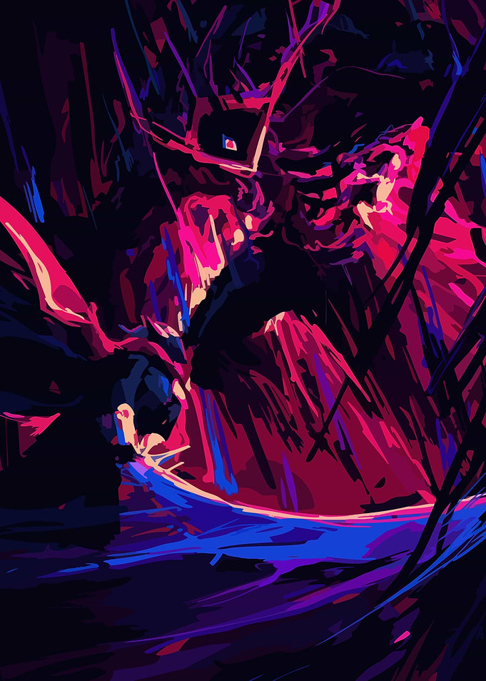 Pink and Blue Digital Art