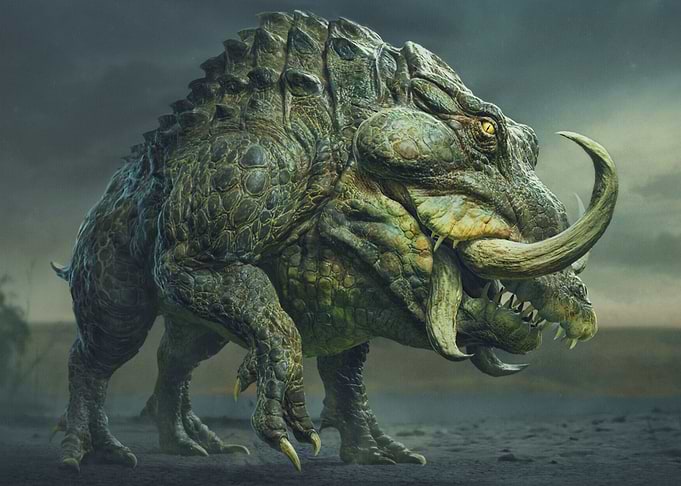 Armored Boar-like Fantasy Creature