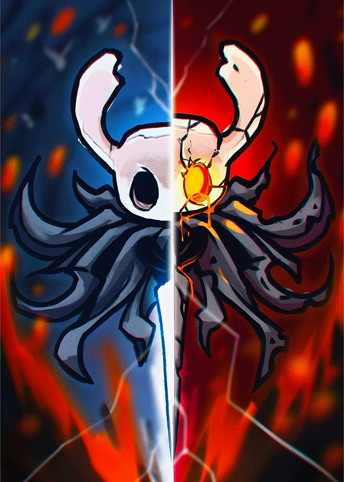Hollow Knight Dual Character Art
