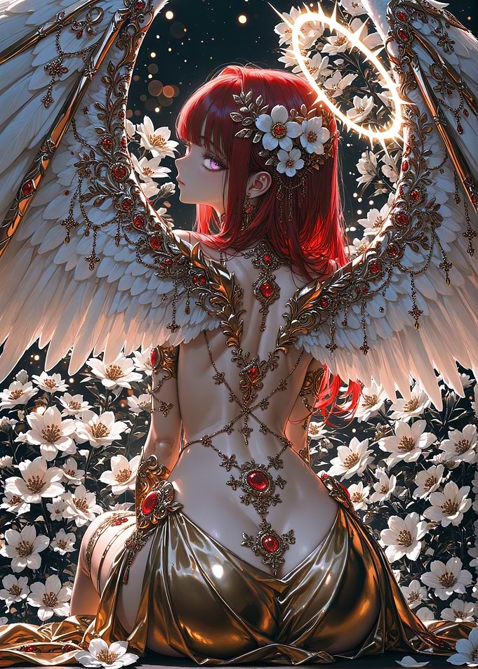 Anime Angel with Wings and Halo