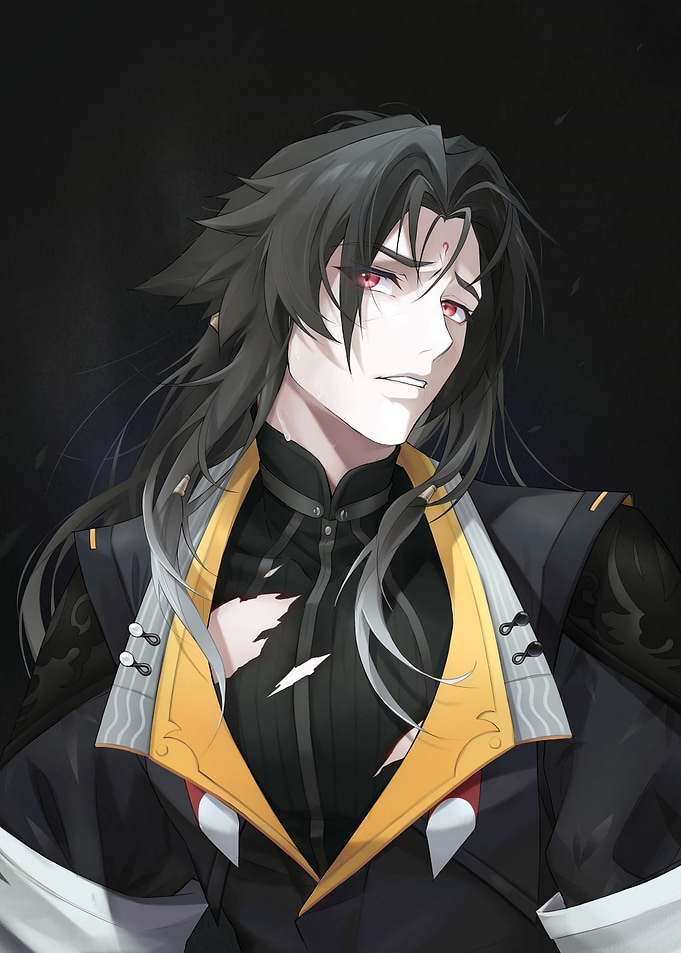 Anime Man with Red Eyes