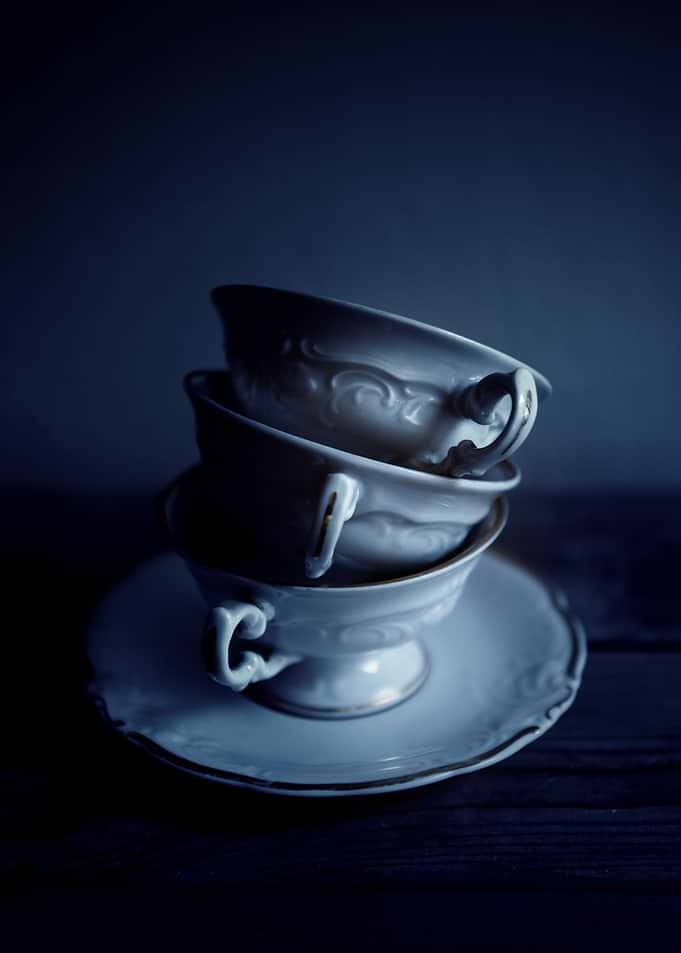 Stacked Tea Cups Still Life