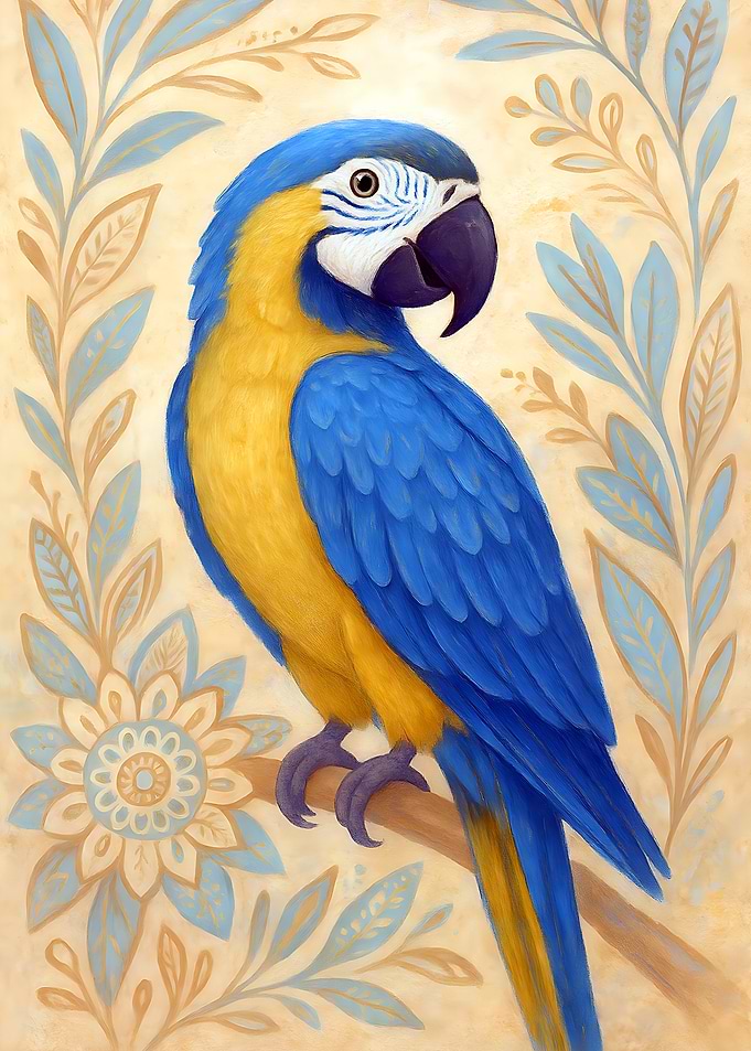 Blue and Gold Macaw Illustration