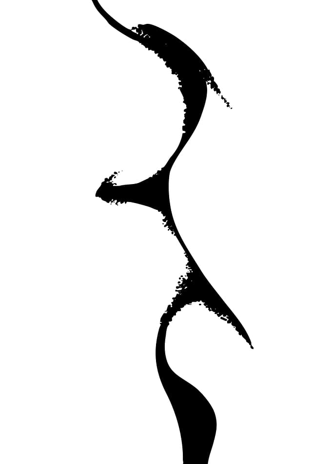 Abstract Black Ink Swirl on White