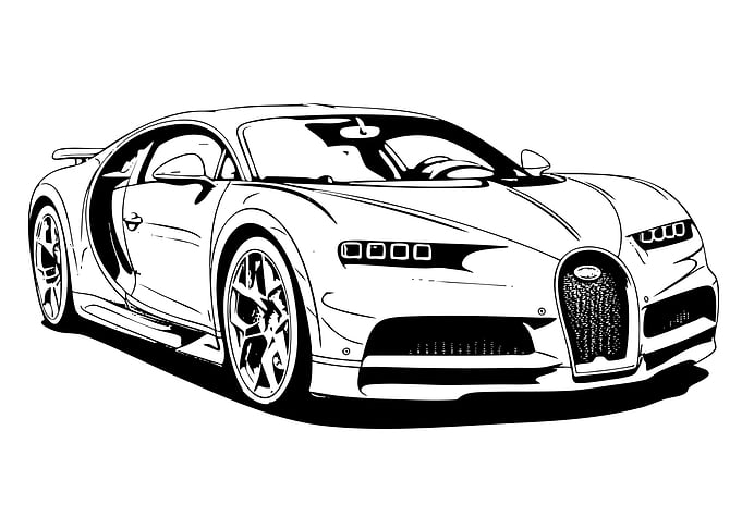 Bugatti Chiron Line Art