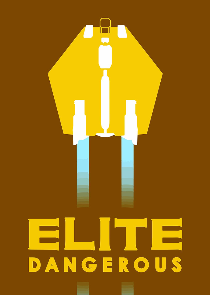 Elite Dangerous Spaceship Minimalist Art