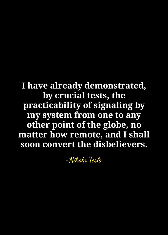 Nikola Tesla Quote on Black