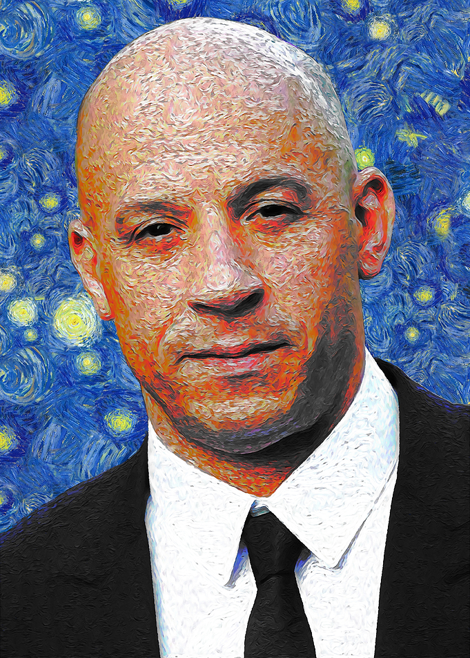 Vin Diesel Starry Night Portrait