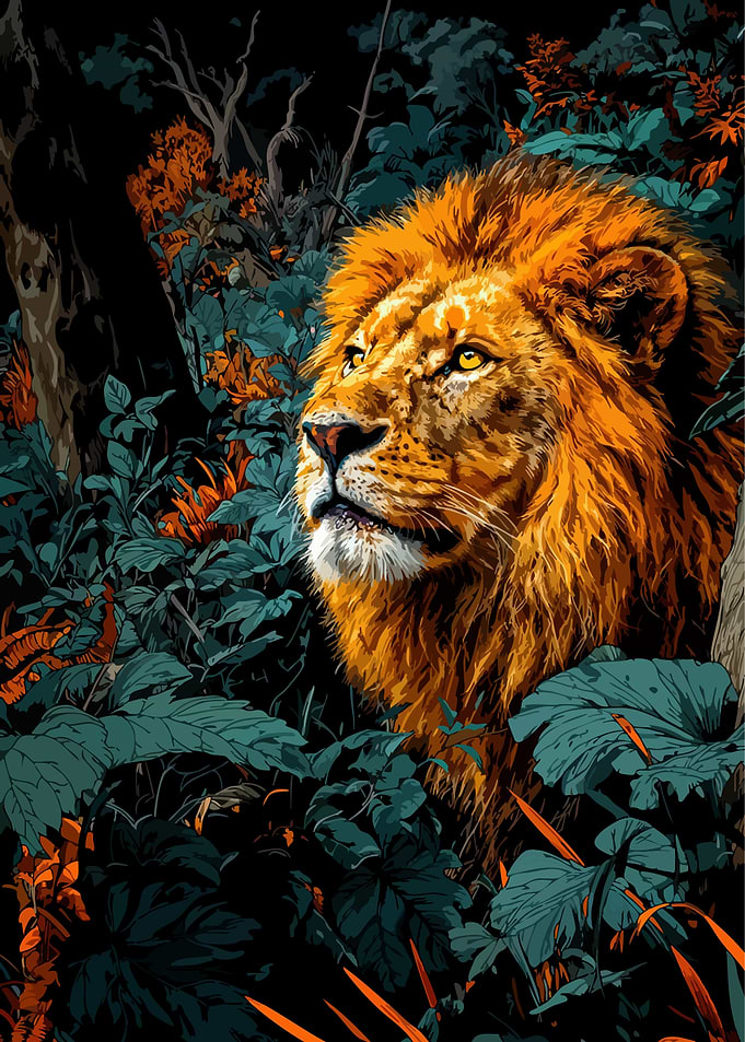 Lion in Jungle