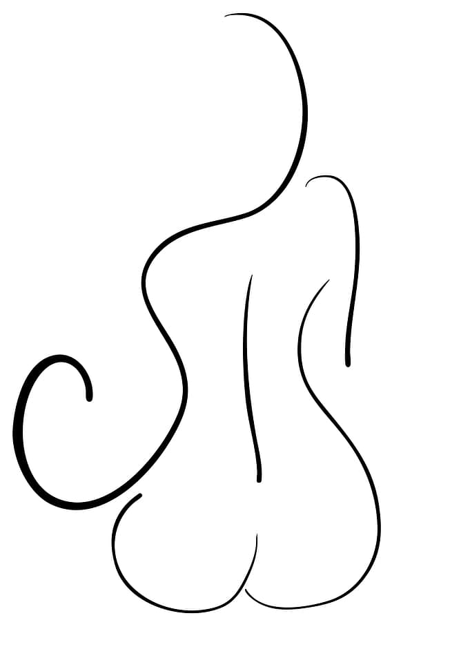 Minimalist Line Art: Woman's Back