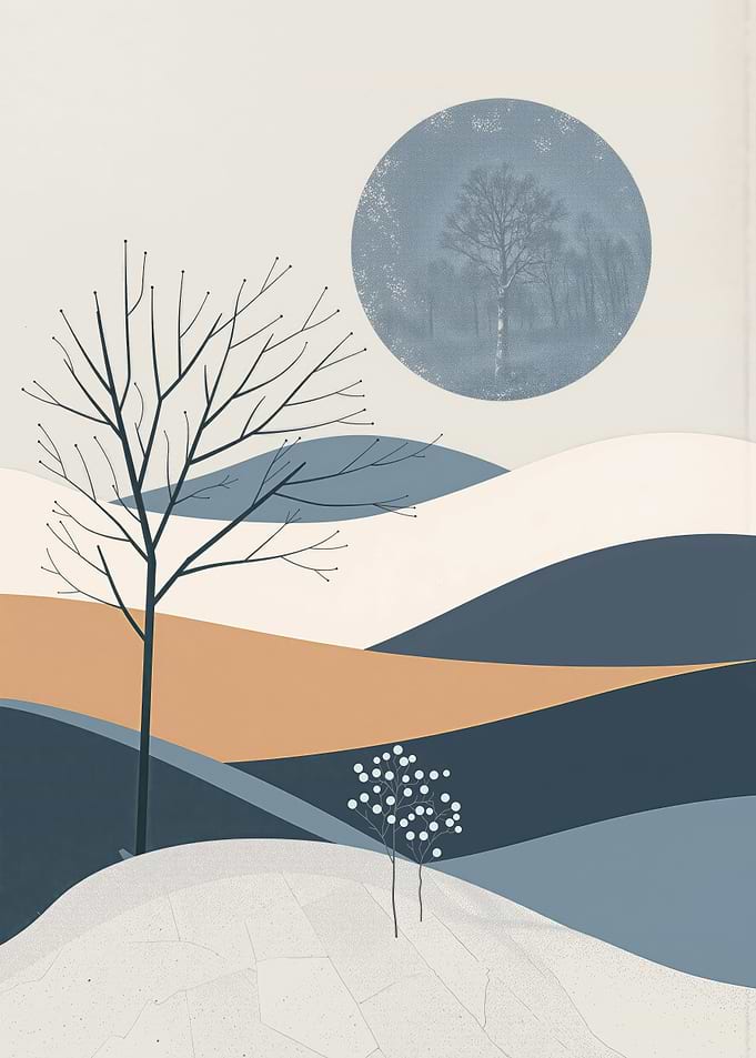 Minimalist Winter Bare Trees