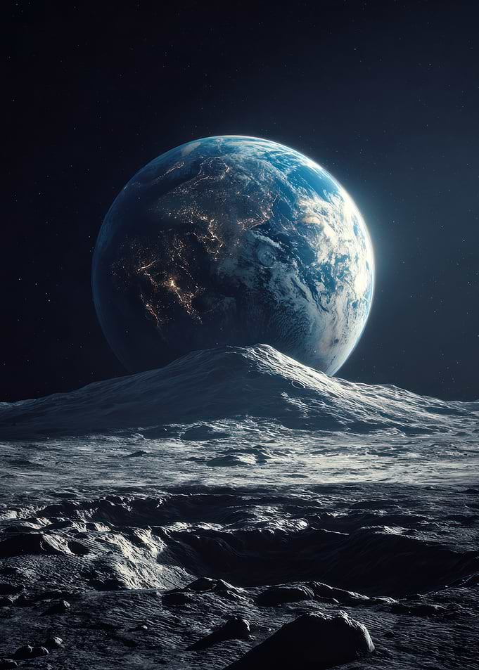 Earth from the Moon surface