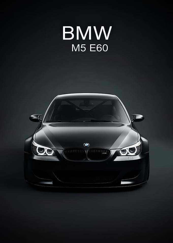 Black BMW M5 E60 Front poster