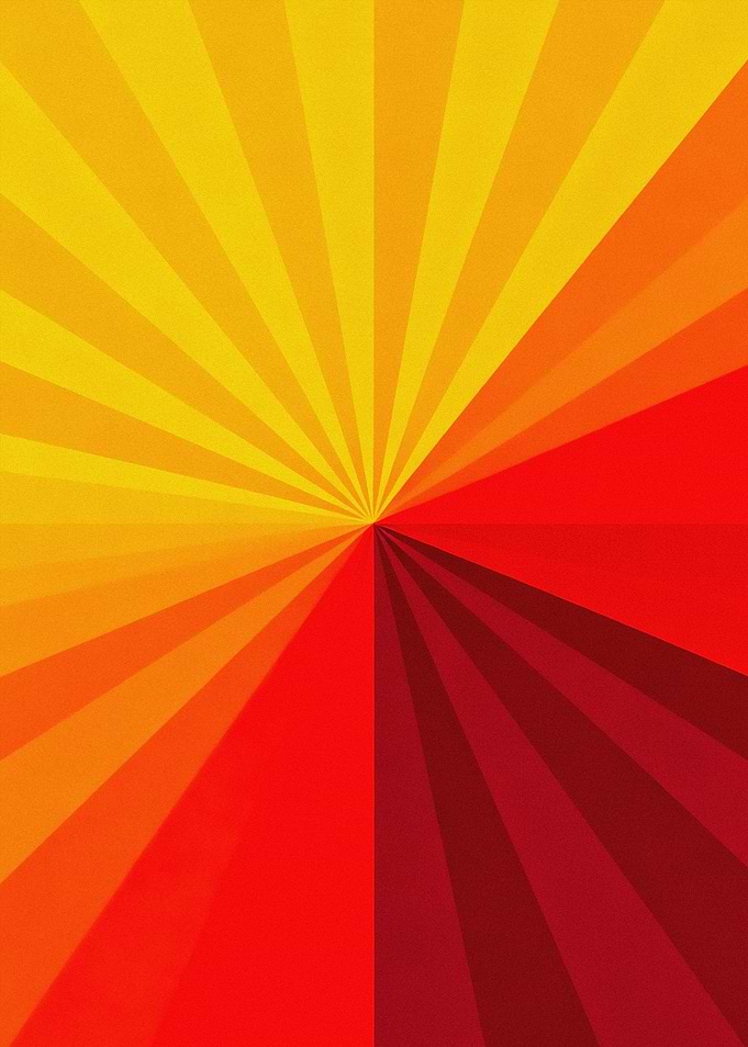 Vintage 70s Sunburst Abstract Art - Retro Solar Burst