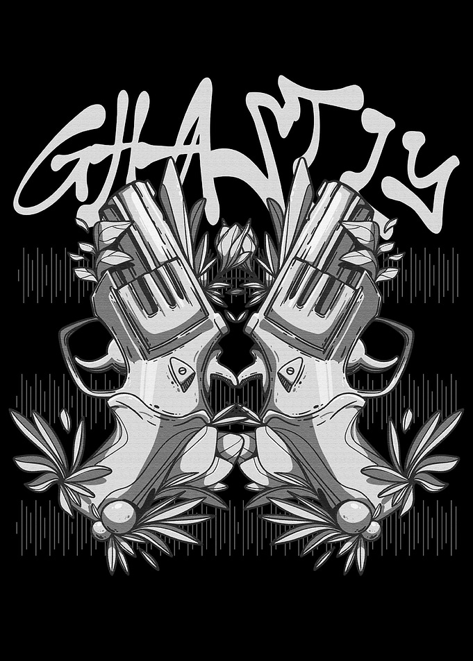 Guns and Roses Black and White
