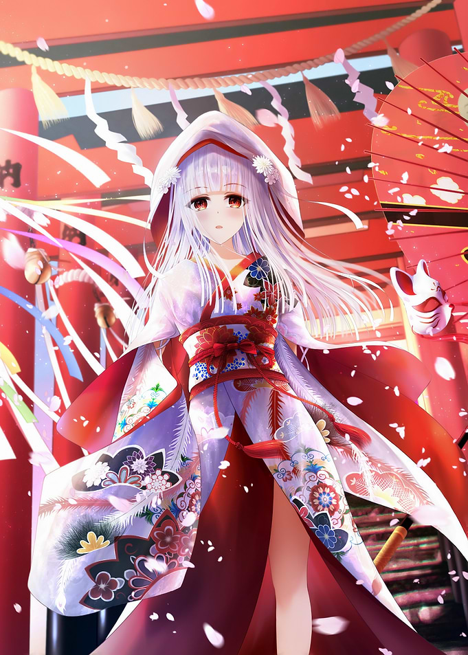 Anime Girl in Kimono