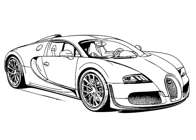 Bugatti Veyron Line Art