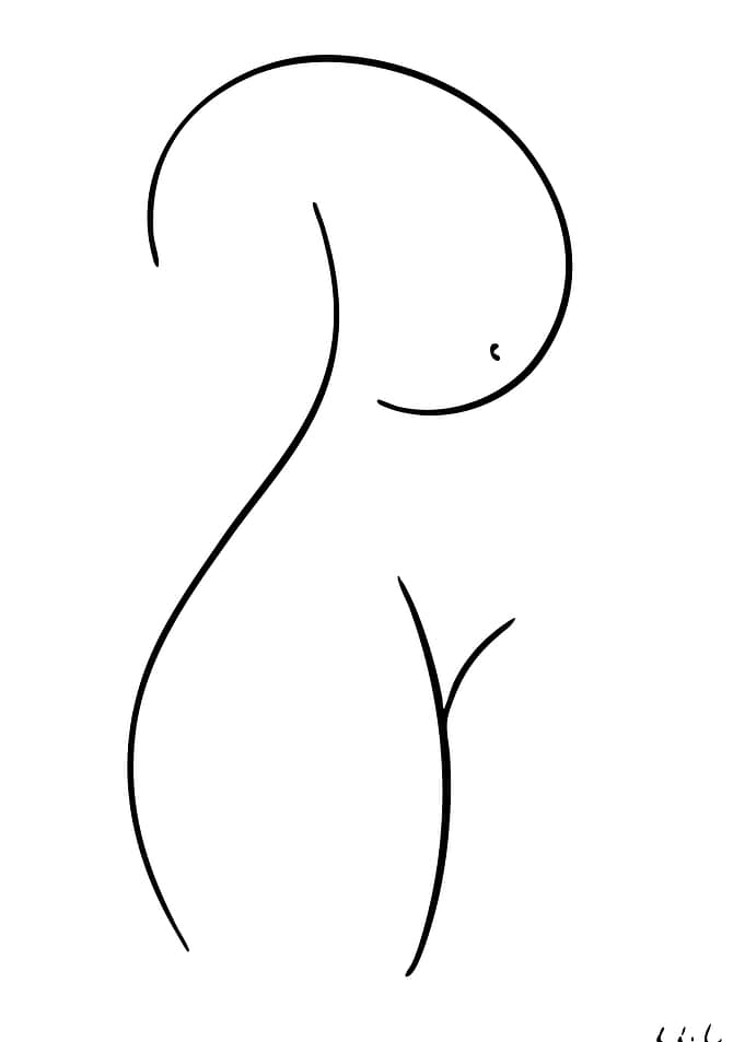 Minimalist Line Art: Female Torso