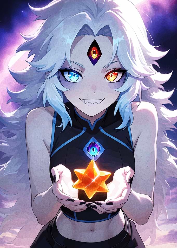 Anime Girl Holding a Star