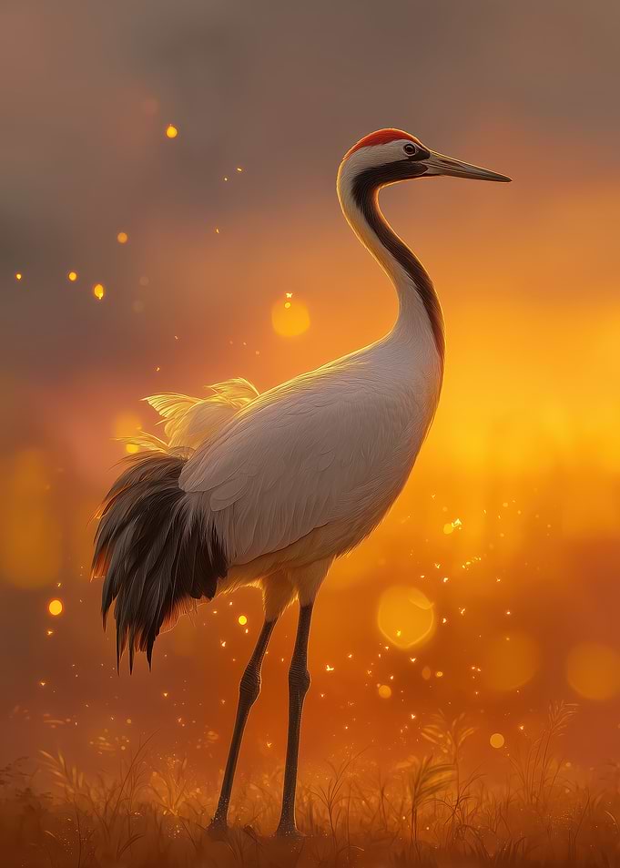 Elegant Crane in Golden Light