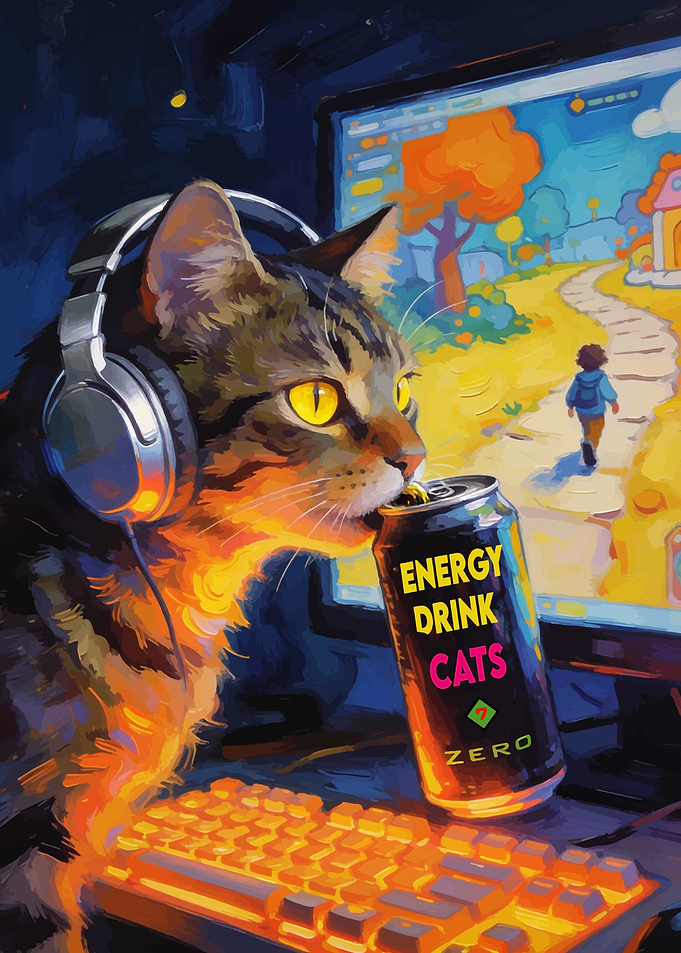 Gamer Cat Energy Drink