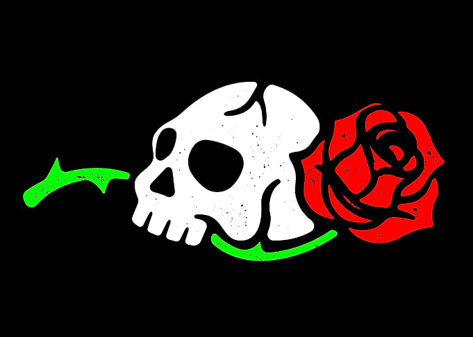 Skull and Rose Graphic