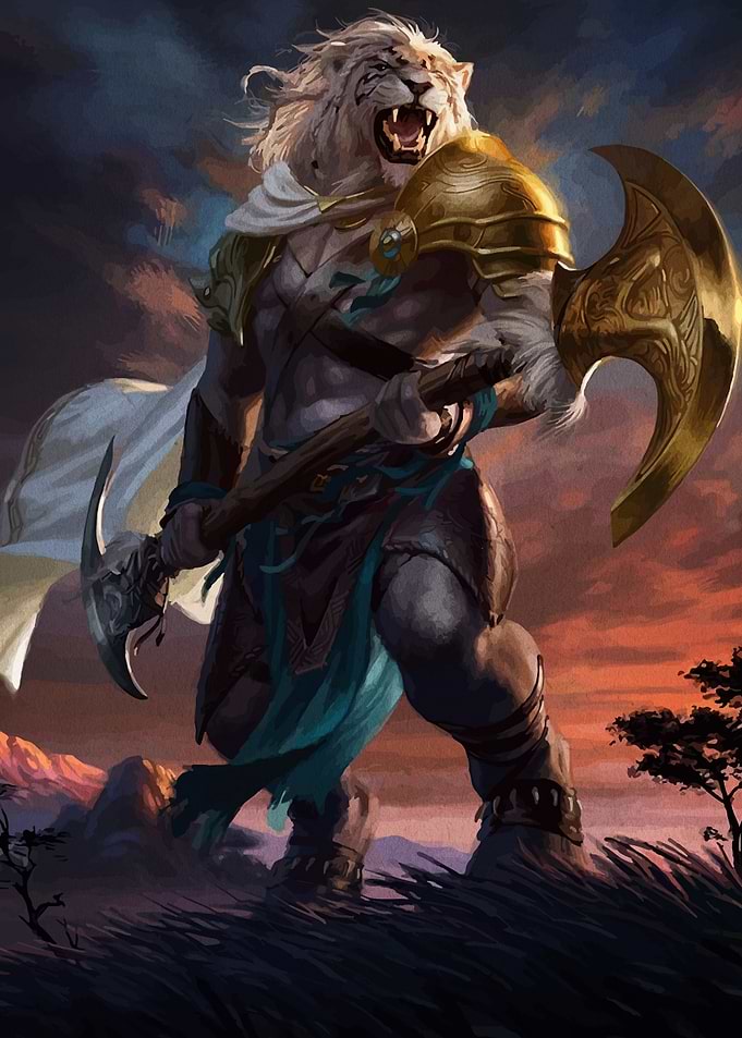 Anthropomorphic Tiger Warrior with Axe