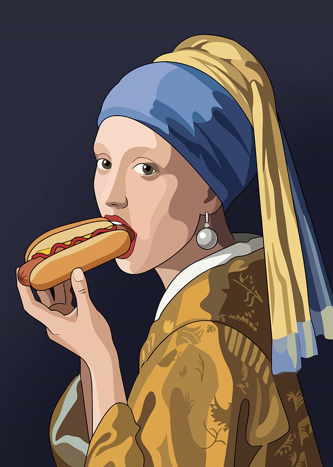Girl with a Hotdog Earring