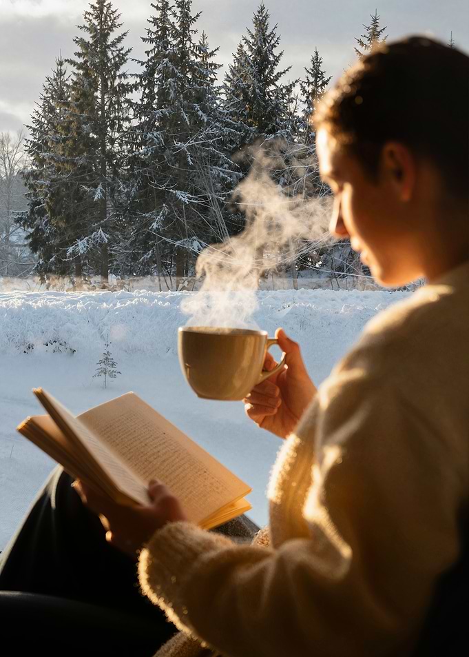 Winter Reading with Coffee