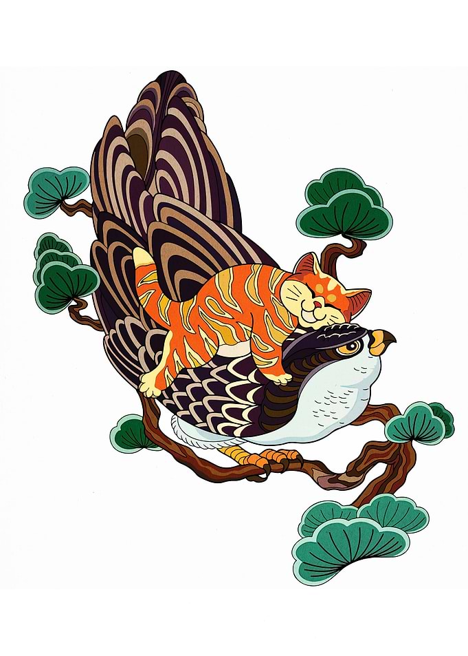 Cat Nap on Bird