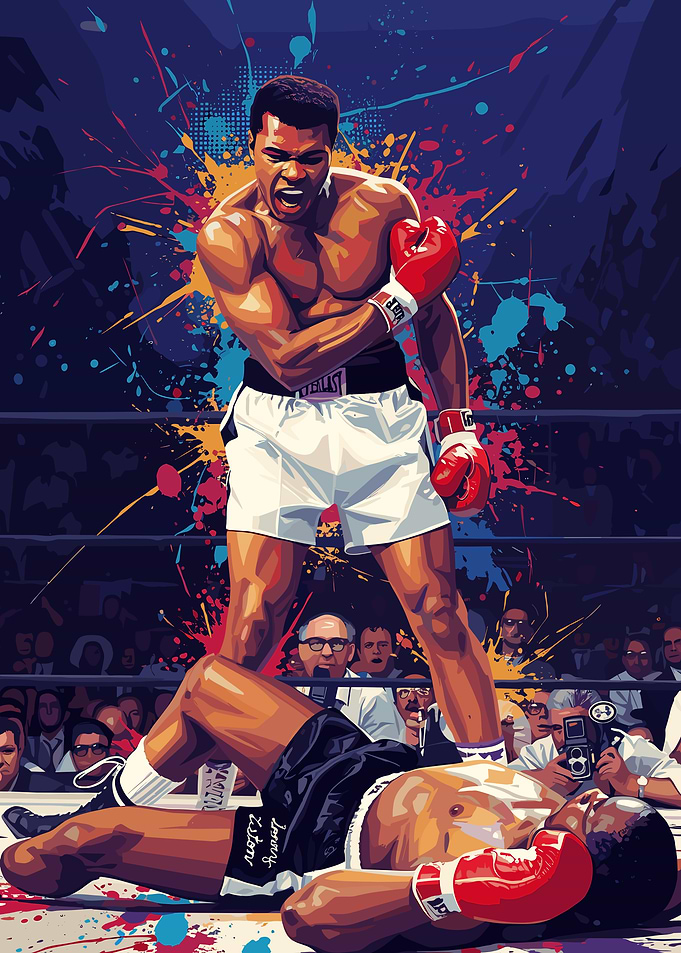 Muhammad Ali Knockout Victory Illustration