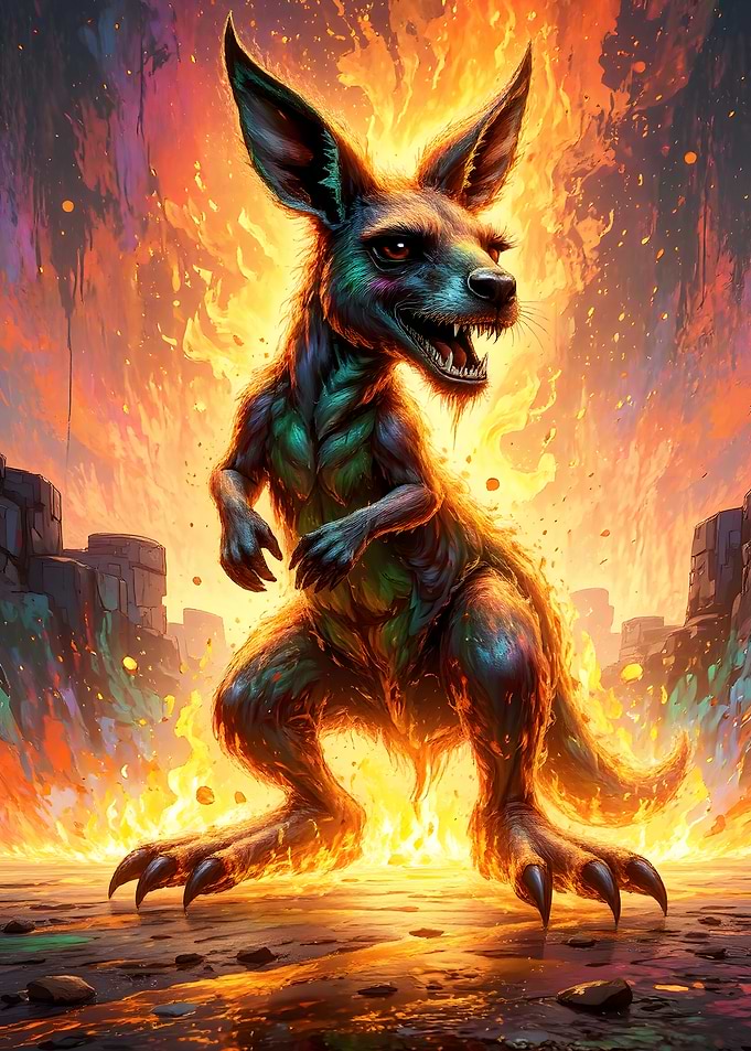 Fiery Kangaroo Creature
