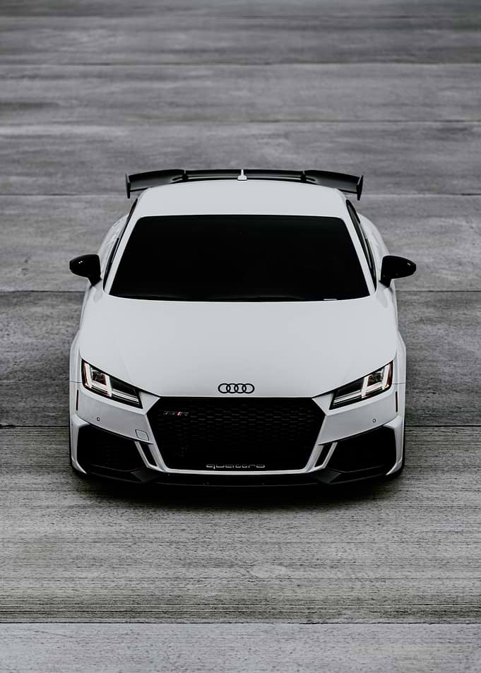 White Audi TT RS Front View