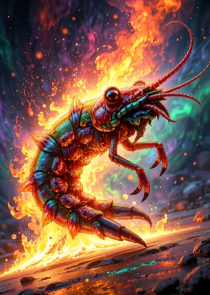 Fiery Crustacean Creature