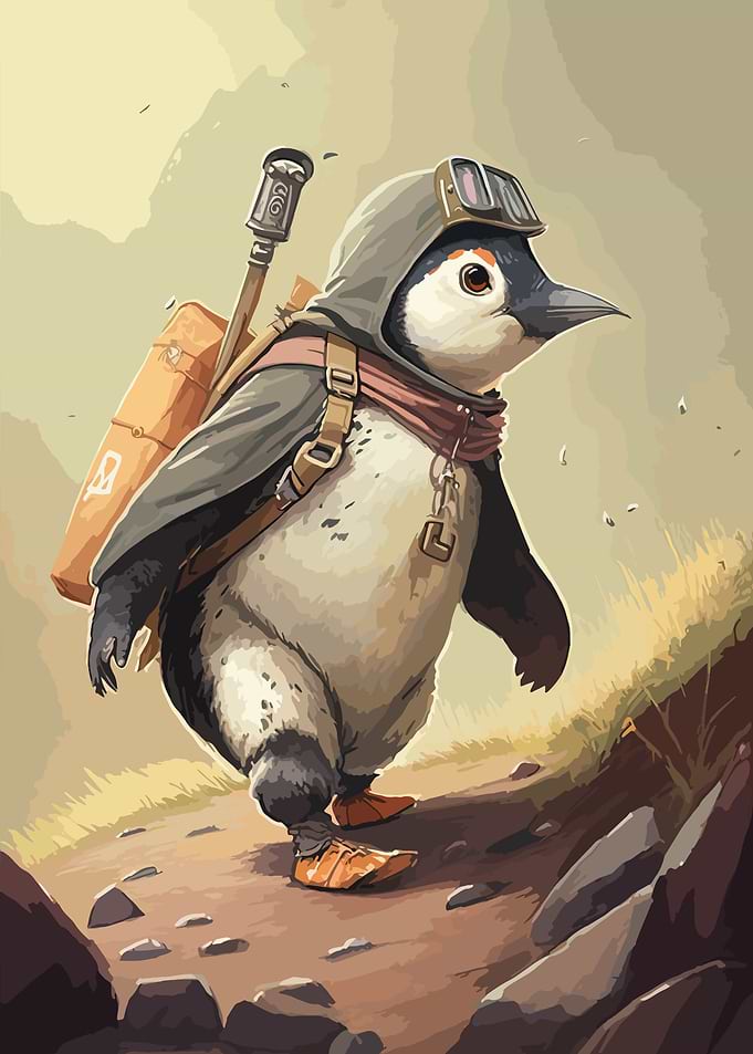 Adventurous Penguin Traveler