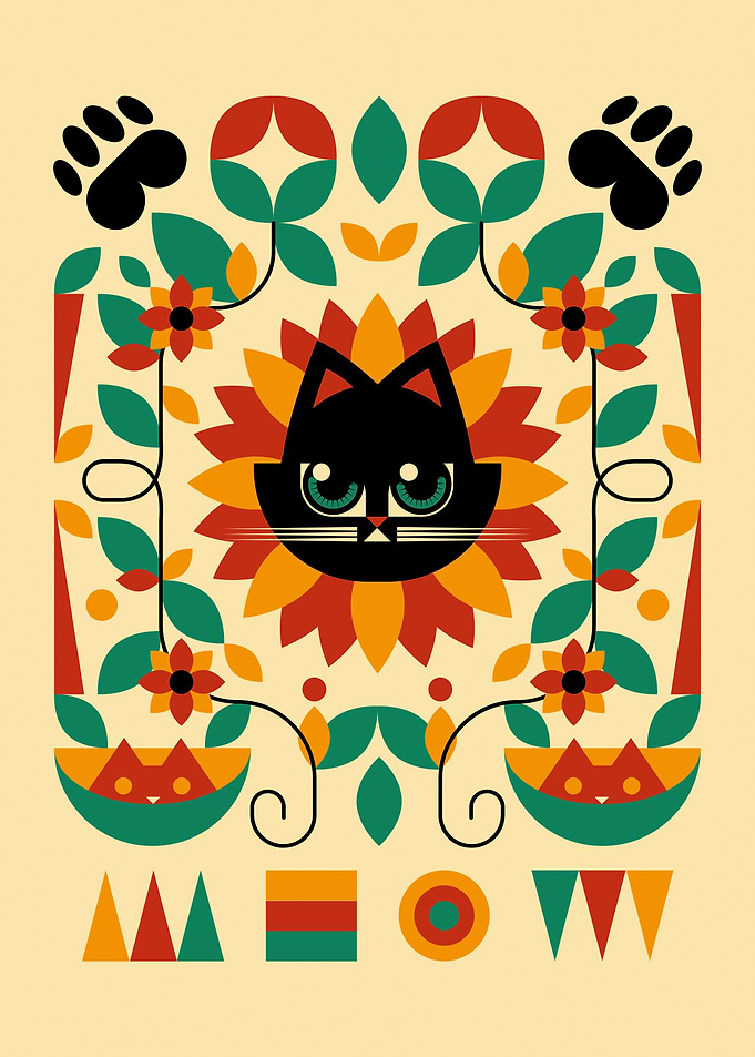 Bauhaus Spring Cat Sunflower