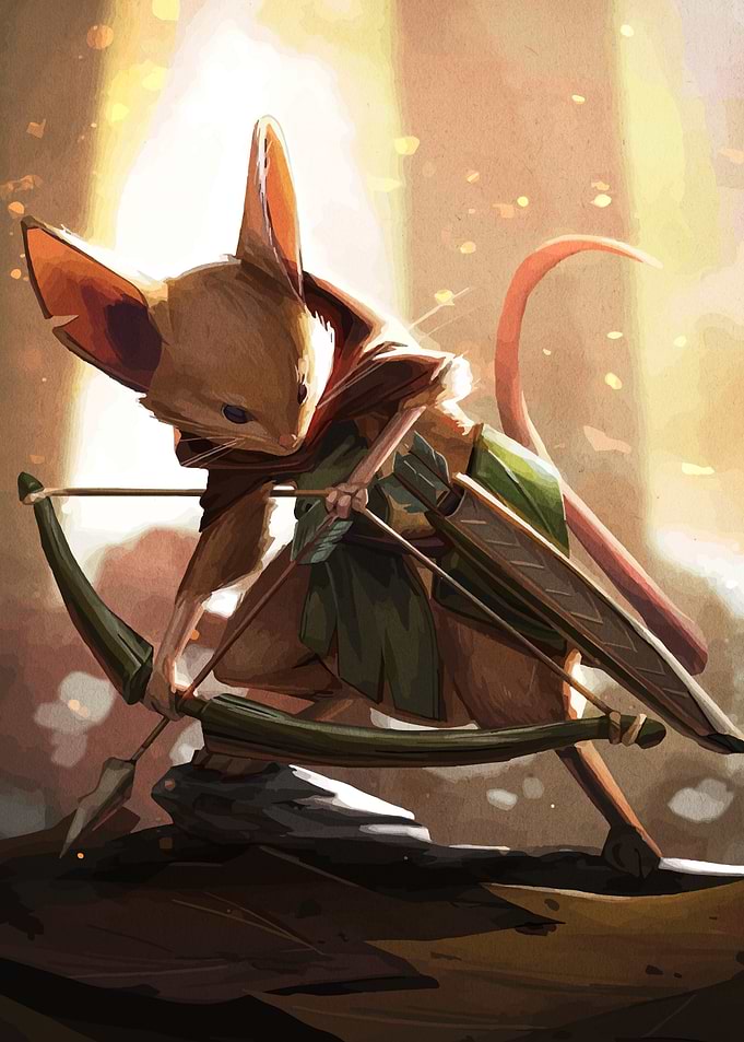 Mouse Archer Fantasy Illustration