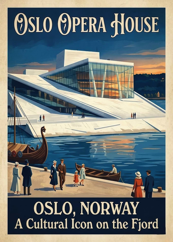 Oslo Opera House Travel Poster