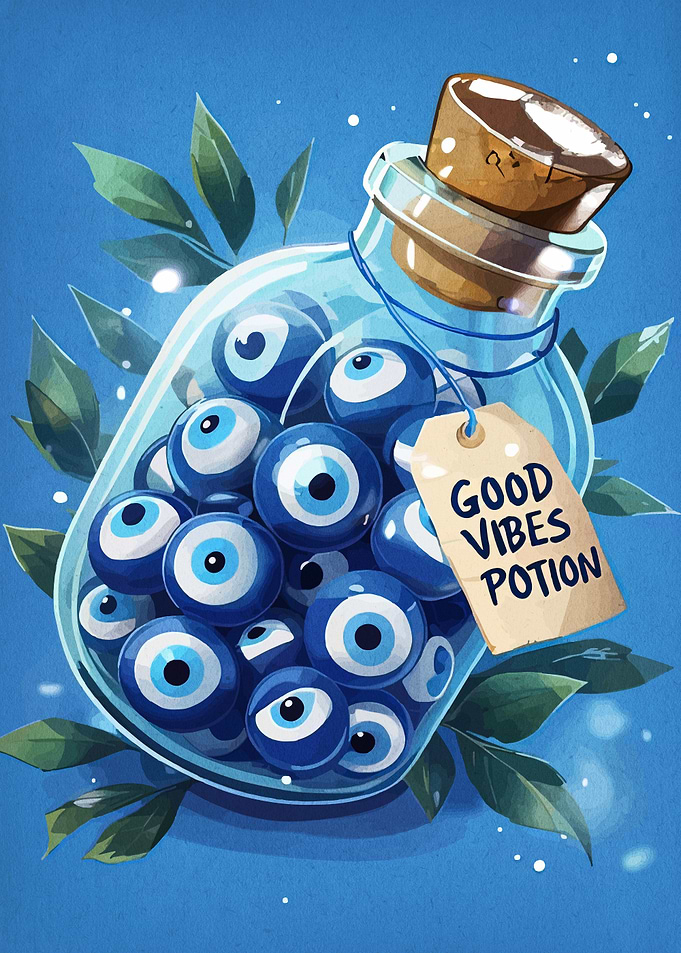Good Vibes Potion Bottle Illustration