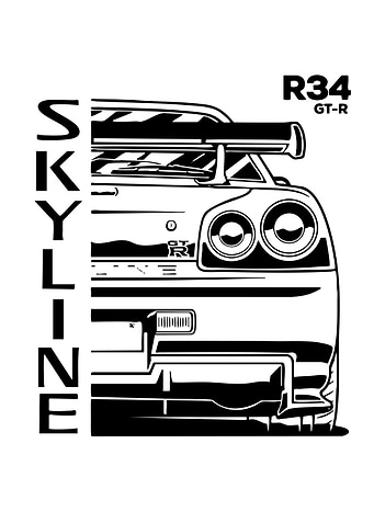 Nissan Skyline R34 GT-R Illustration