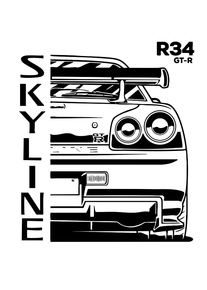 Nissan Skyline R34 GT-R Illustration