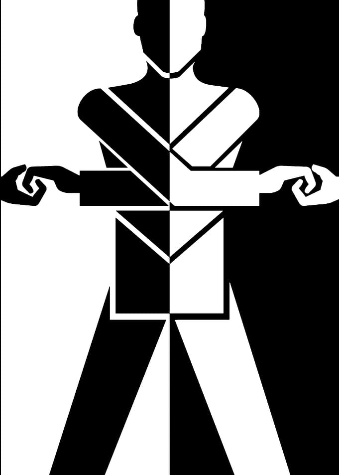 Black and White Abstract Figure
