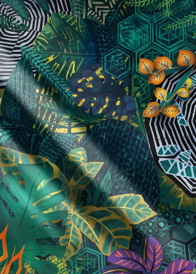 Tropical Leaves and Geometric Patterns
