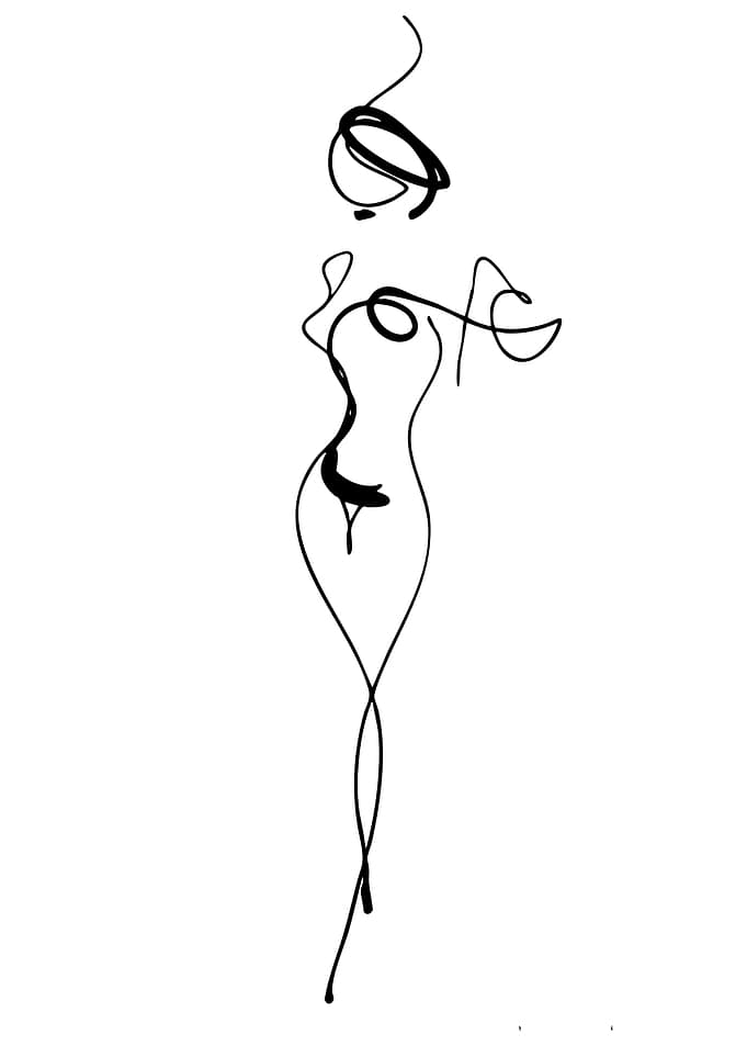 Minimalist Woman Line Art